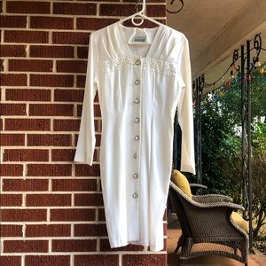 💖VINTAGE💖 white pearl mini dress